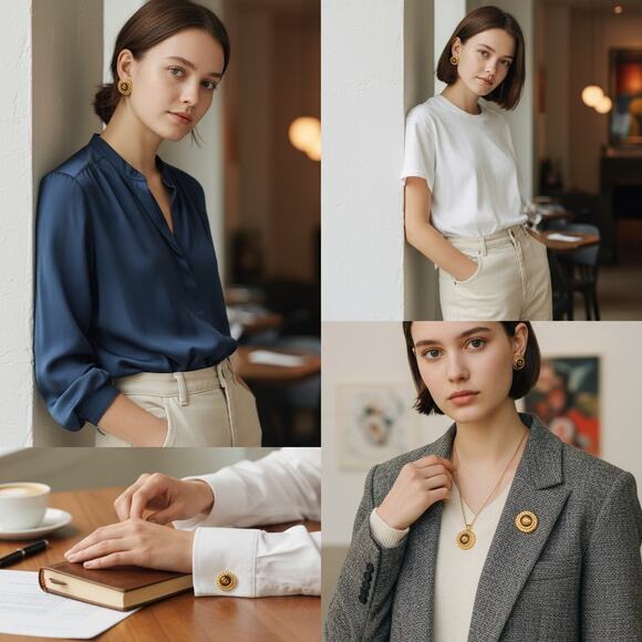 CHANEL CC Spring 1993 Gold Plated CC Rope Bezel Detail Clip On Earrings - Picture 2 of 5